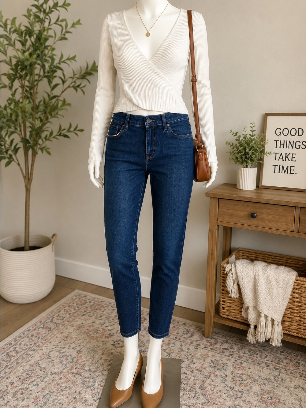 GAP Dark Blue Cropped High-Rise Women’s Jeans